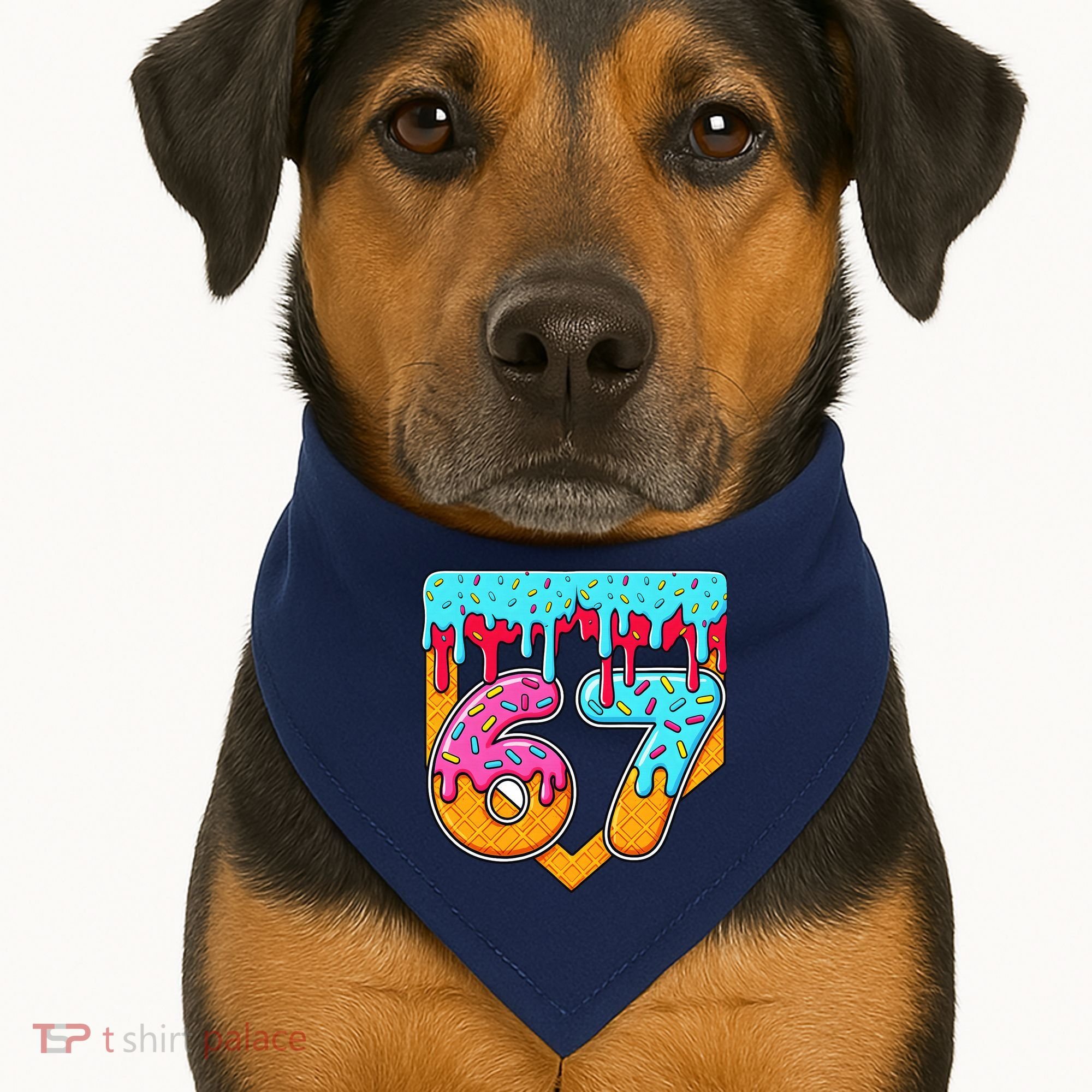 67 Ice Cream Drip Home Plate Baseball Six Seven USA-Made Doggie Bandana