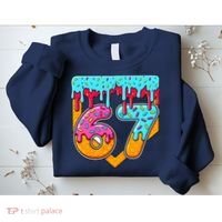 67 Ice Cream Drip Home Plate Baseball Six Seven Sweatshirt thumb 2