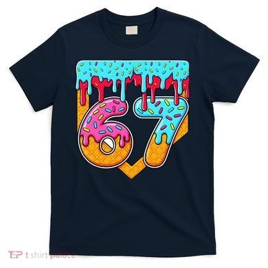 67 Ice Cream Drip Home Plate Baseball Six Seven T-Shirt