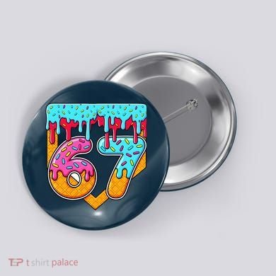 67 Ice Cream Drip Home Plate Baseball Six Seven Button