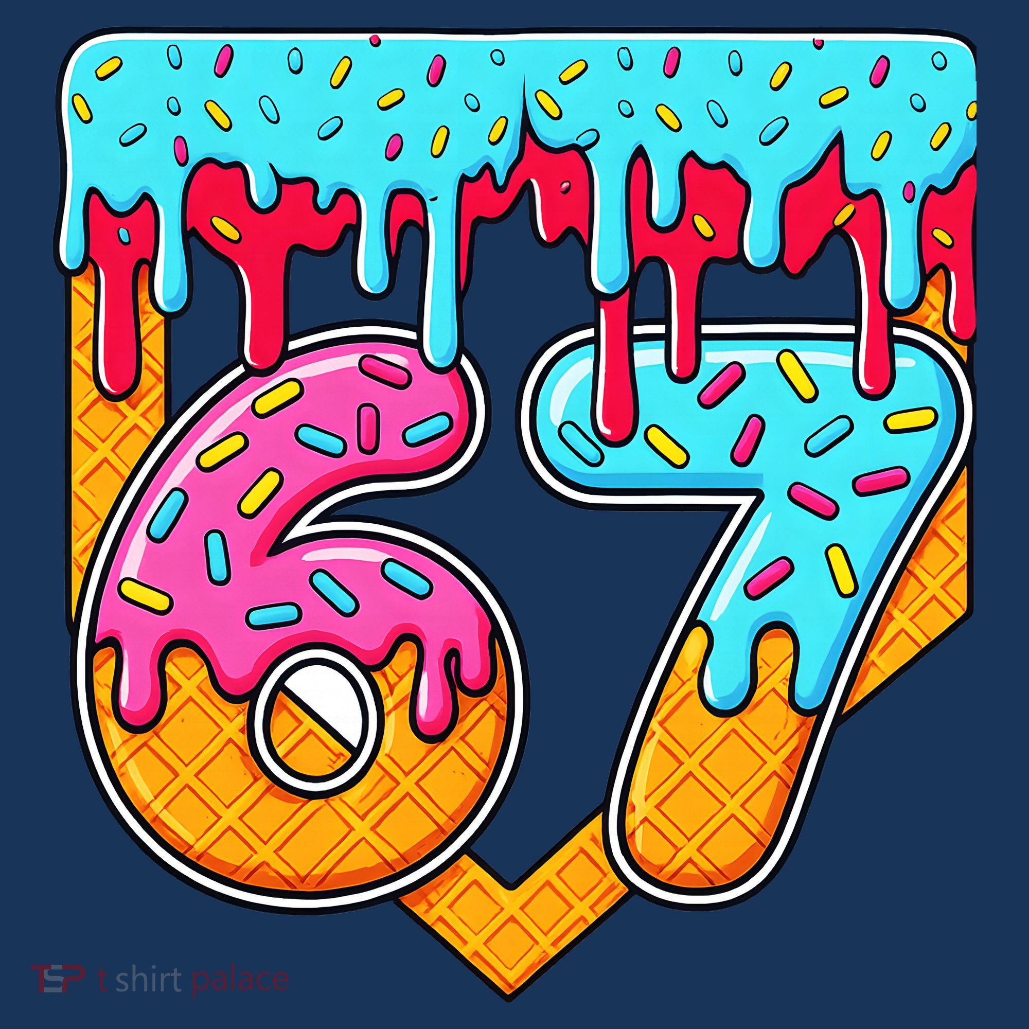 67 Ice Cream Drip Home Plate Baseball Six Seven Coaster