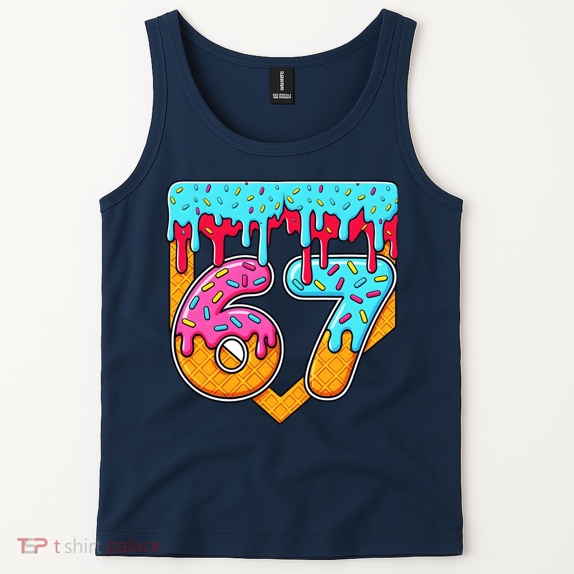 67 Ice Cream Drip Home Plate Baseball Six Seven Tank Top