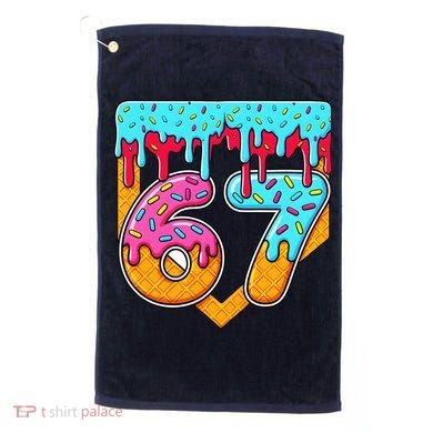 67 Ice Cream Drip Home Plate Baseball Six Seven Golf Towel
