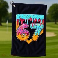 67 Ice Cream Drip Home Plate Baseball Six Seven Golf Towel thumb 1