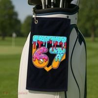 67 Ice Cream Drip Home Plate Baseball Six Seven Golf Towel thumb 2