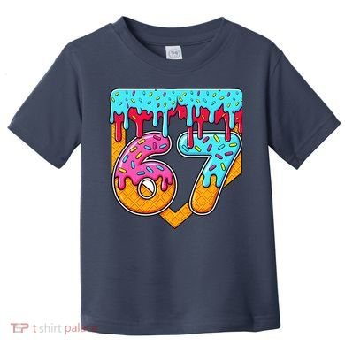 67 Ice Cream Drip Home Plate Baseball Six Seven Toddler T-Shirt