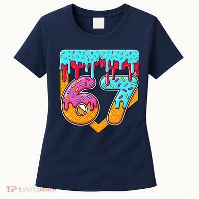 67 Ice Cream Drip Home Plate Baseball Six Seven Women's T-Shirt