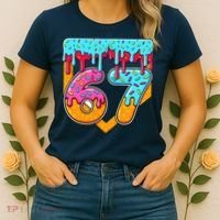 67 Ice Cream Drip Home Plate Baseball Six Seven Women's T-Shirt thumb 2