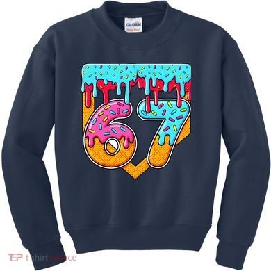 67 Ice Cream Drip Home Plate Baseball Six Seven Kids Sweatshirt