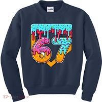 67 Ice Cream Drip Home Plate Baseball Six Seven Kids Sweatshirt thumb 0