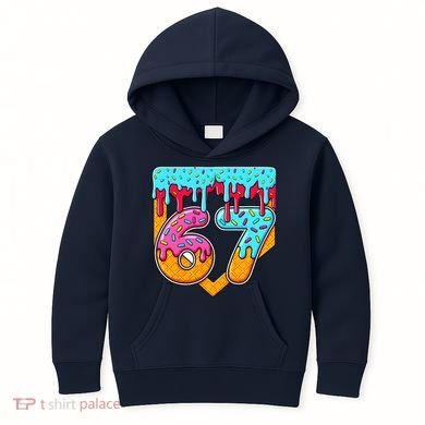 67 Ice Cream Drip Home Plate Baseball Six Seven Kids Hoodie