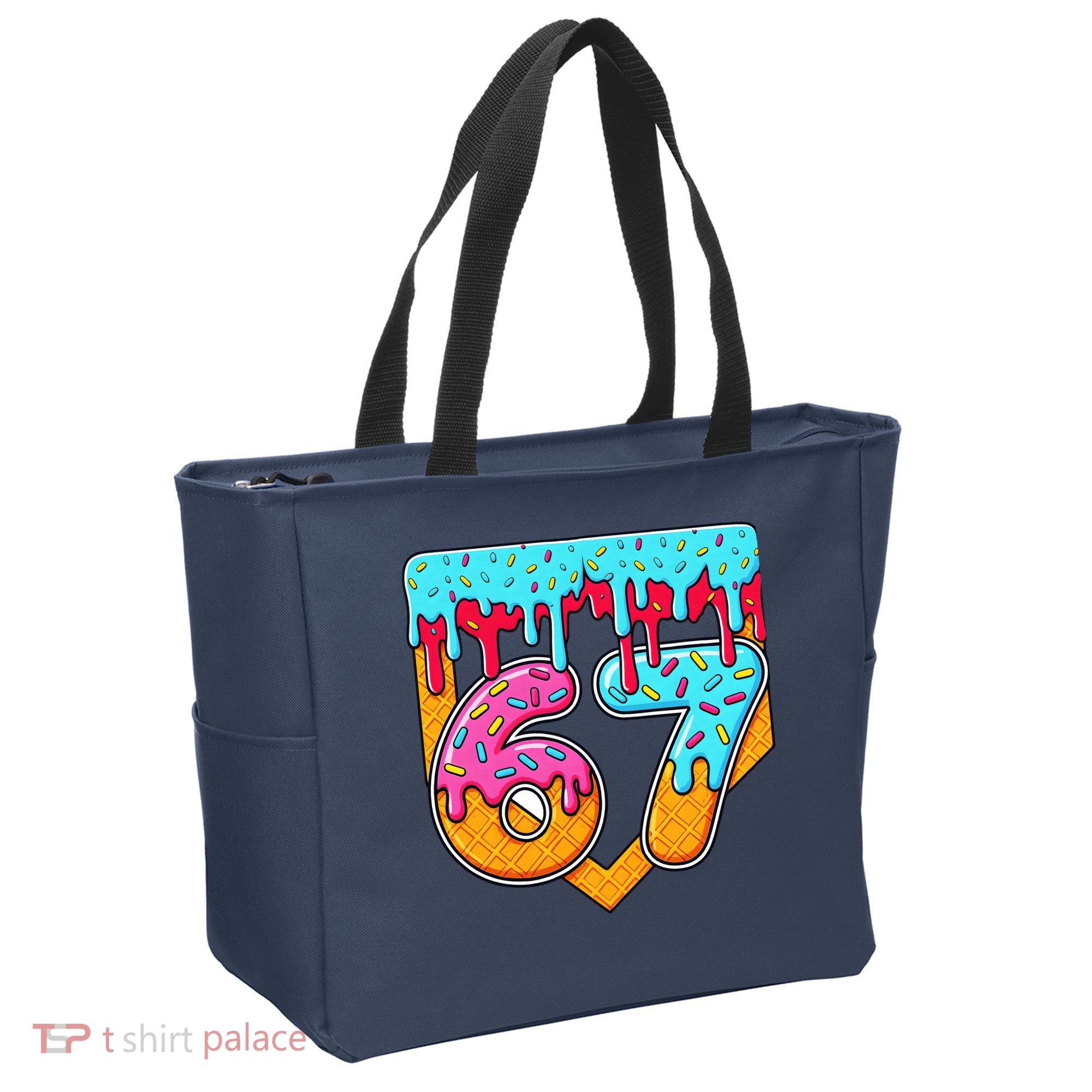 67 Ice Cream Drip Home Plate Baseball Six Seven Tote Bag