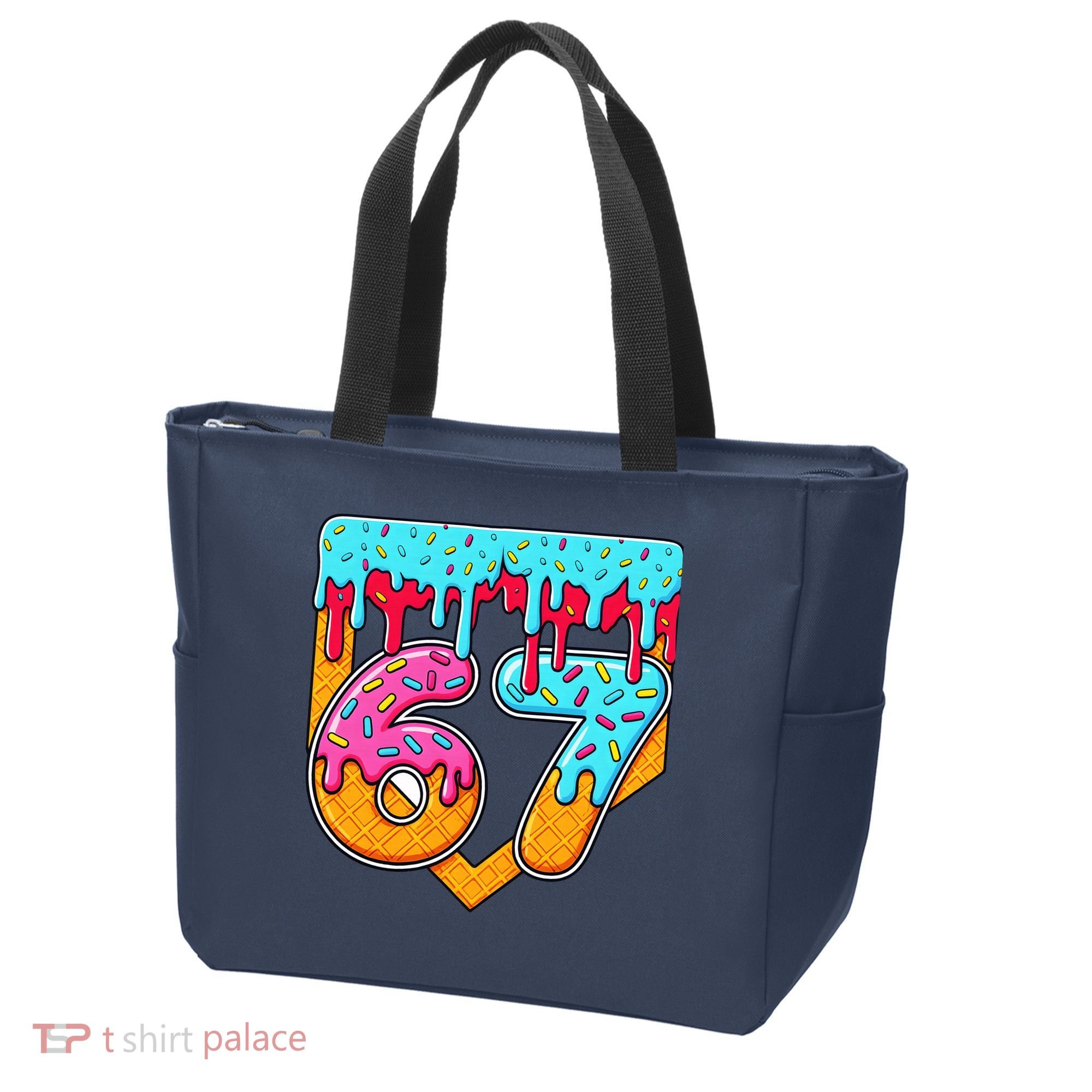 67 Ice Cream Drip Home Plate Baseball Six Seven Tote Bag