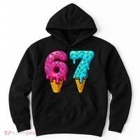 67 Ice Cream Cone Drip Number Sports 6-7 Meme Hoodie thumb 0