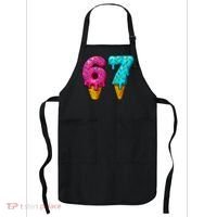 67 Ice Cream Cone Drip Number Sports 6-7 Meme Apron thumb 0