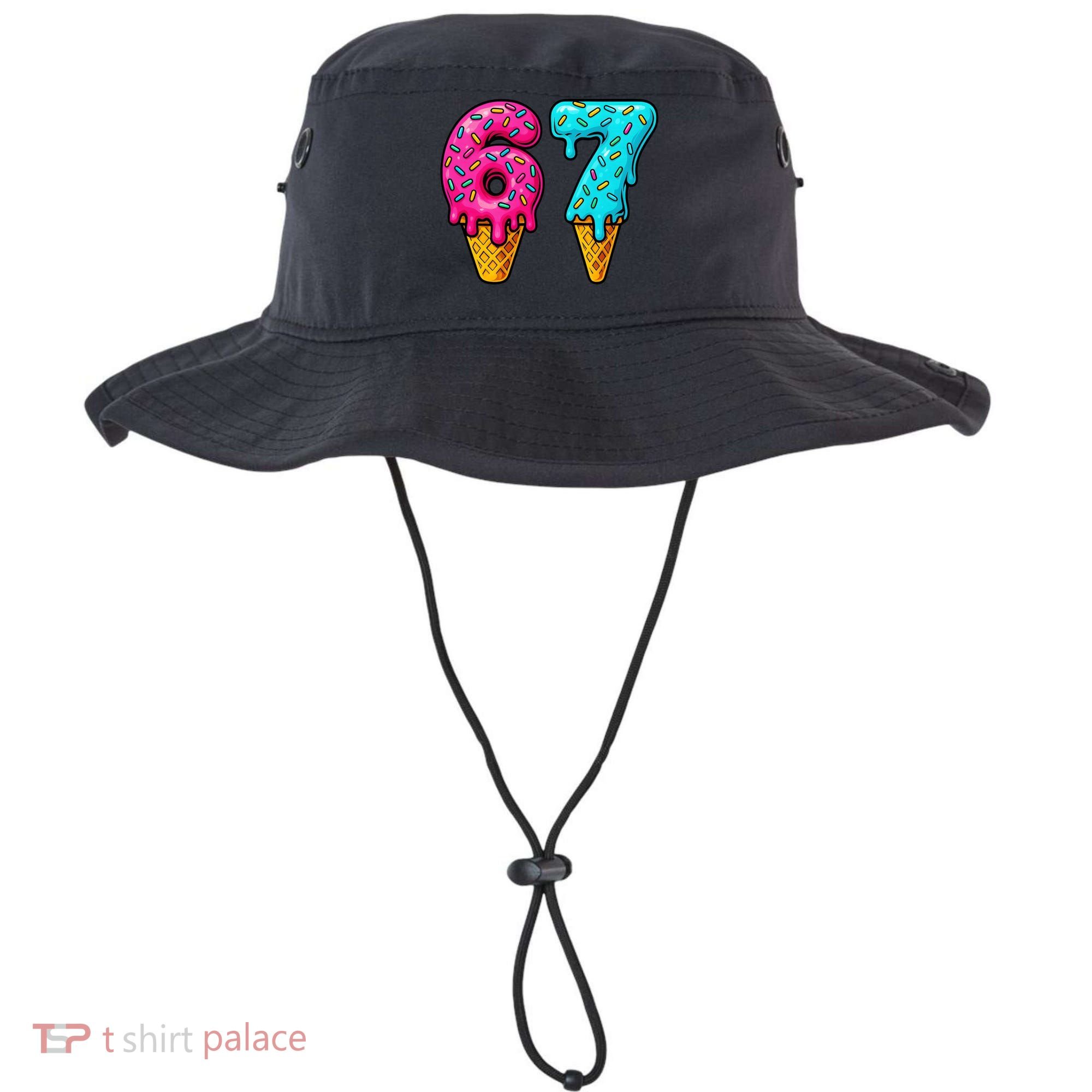 67 Ice Cream Cone Drip Number Sports 6-7 Meme Bucket Hat