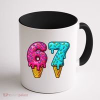 67 Ice Cream Cone Drip Number Sports 6-7 Meme Coffee Mug thumb 1