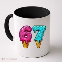67 Ice Cream Cone Drip Number Sports 6-7 Meme Coffee Mug thumb 0