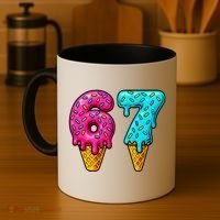 67 Ice Cream Cone Drip Number Sports 6-7 Meme Coffee Mug thumb 4