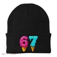 67 Ice Cream Cone Drip Number Sports 6-7 Meme Beanie thumb 0