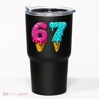 67 Ice Cream Cone Drip Number Sports 6-7 Meme Tumbler thumb 0