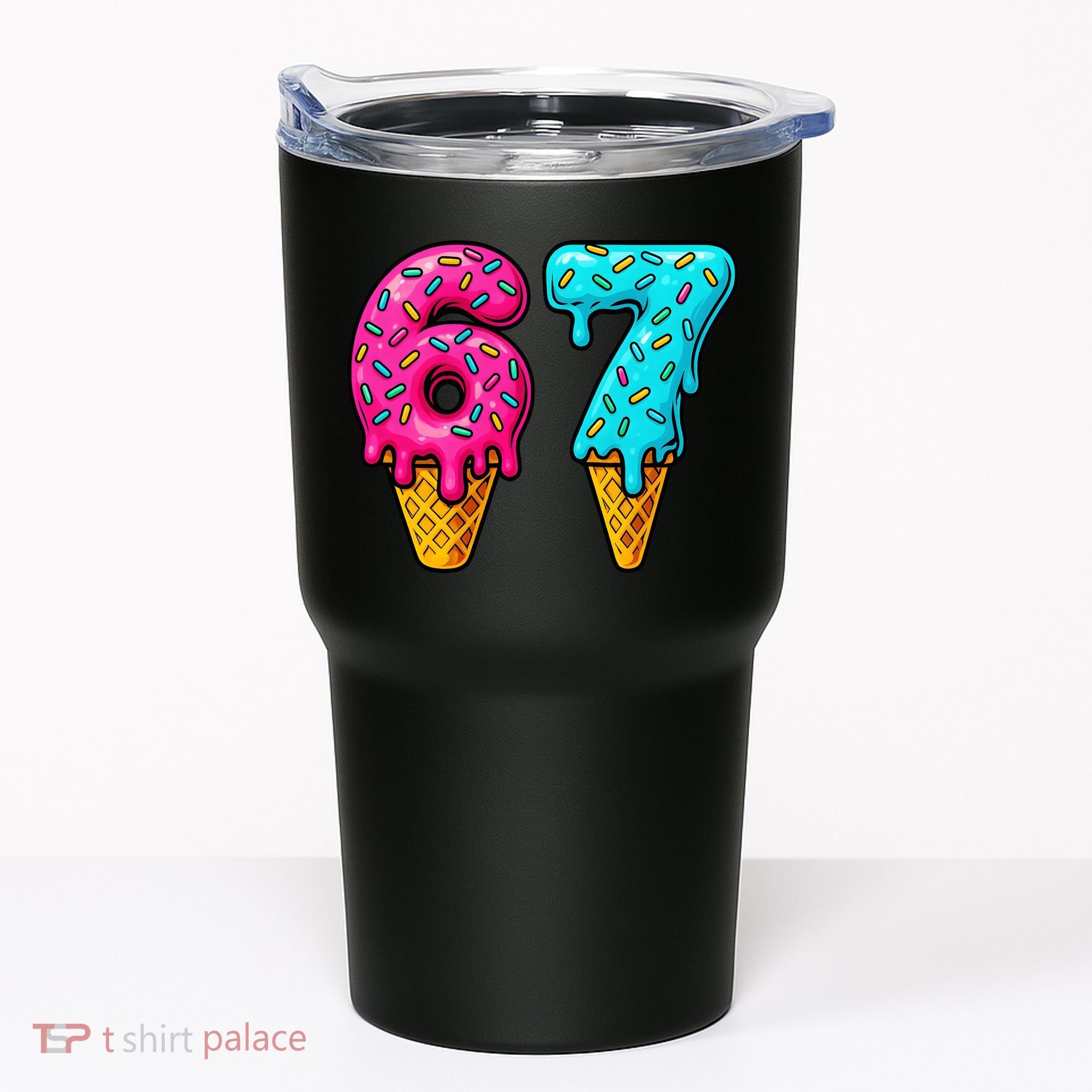 67 Ice Cream Cone Drip Number Sports 6-7 Meme Tumbler