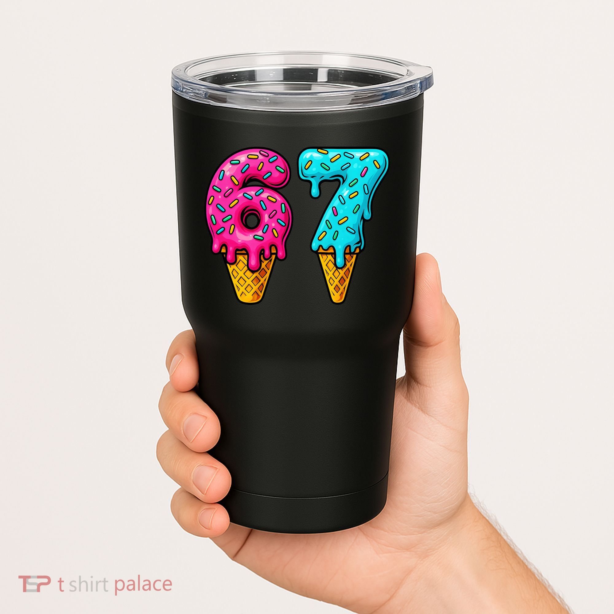 67 Ice Cream Cone Drip Number Sports 6-7 Meme Tumbler
