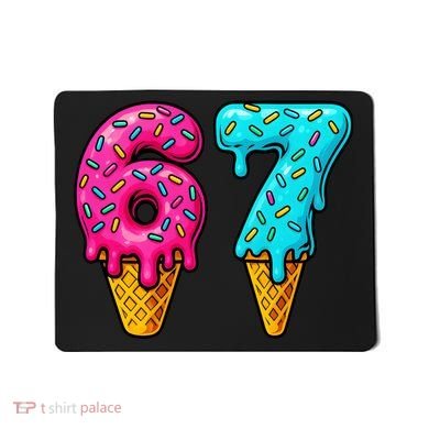 67 Ice Cream Cone Drip Number Sports 6-7 Meme Mousepad