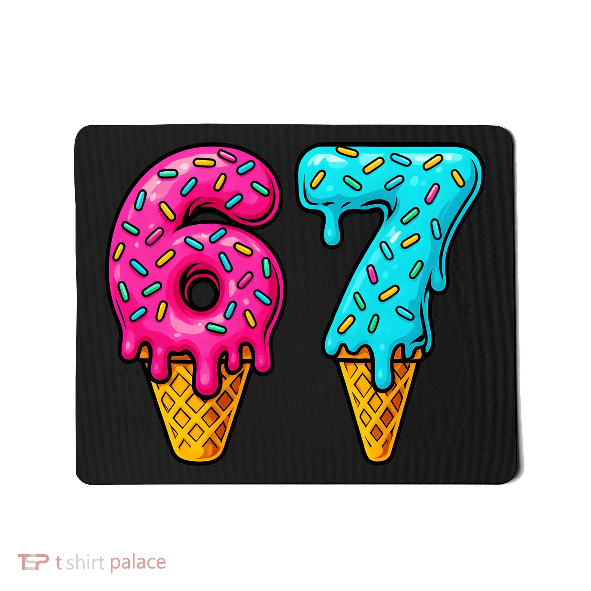 67 Ice Cream Cone Drip Number Sports 6-7 Meme Mousepad