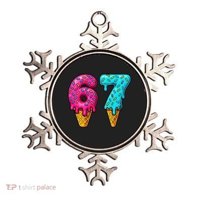 67 Ice Cream Cone Drip Number Sports 6-7 Meme Ornament