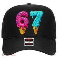67 Ice Cream Cone Drip Number Sports 6-7 Meme Hat thumb 0