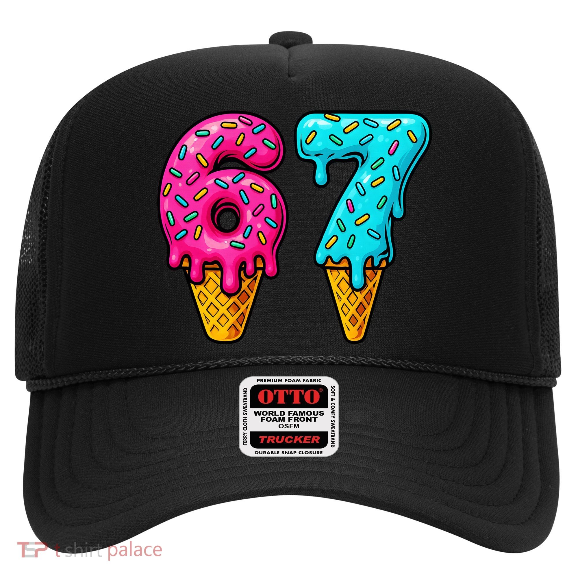 67 Ice Cream Cone Drip Number Sports 6-7 Meme Hat
