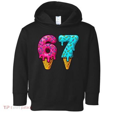 67 Ice Cream Cone Drip Number Sports 6-7 Meme Toddler Hoodie