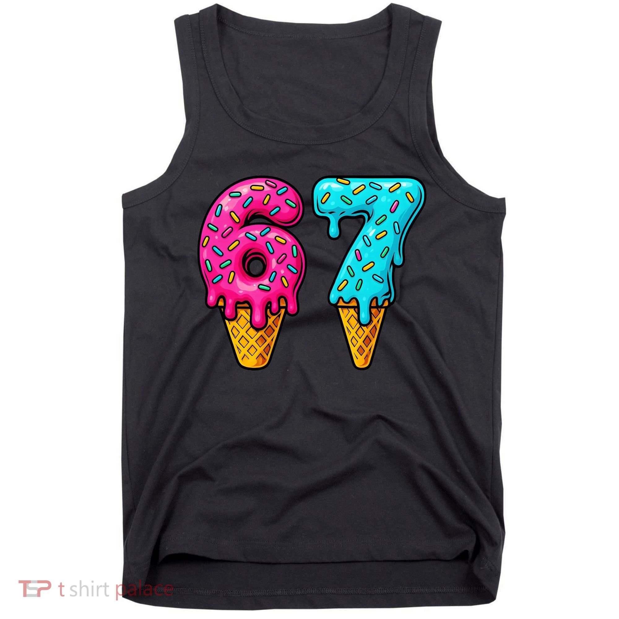 67 Ice Cream Cone Drip Number Sports 6-7 Meme Tank Top
