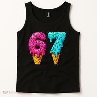 67 Ice Cream Cone Drip Number Sports 6-7 Meme Tank Top thumb 2