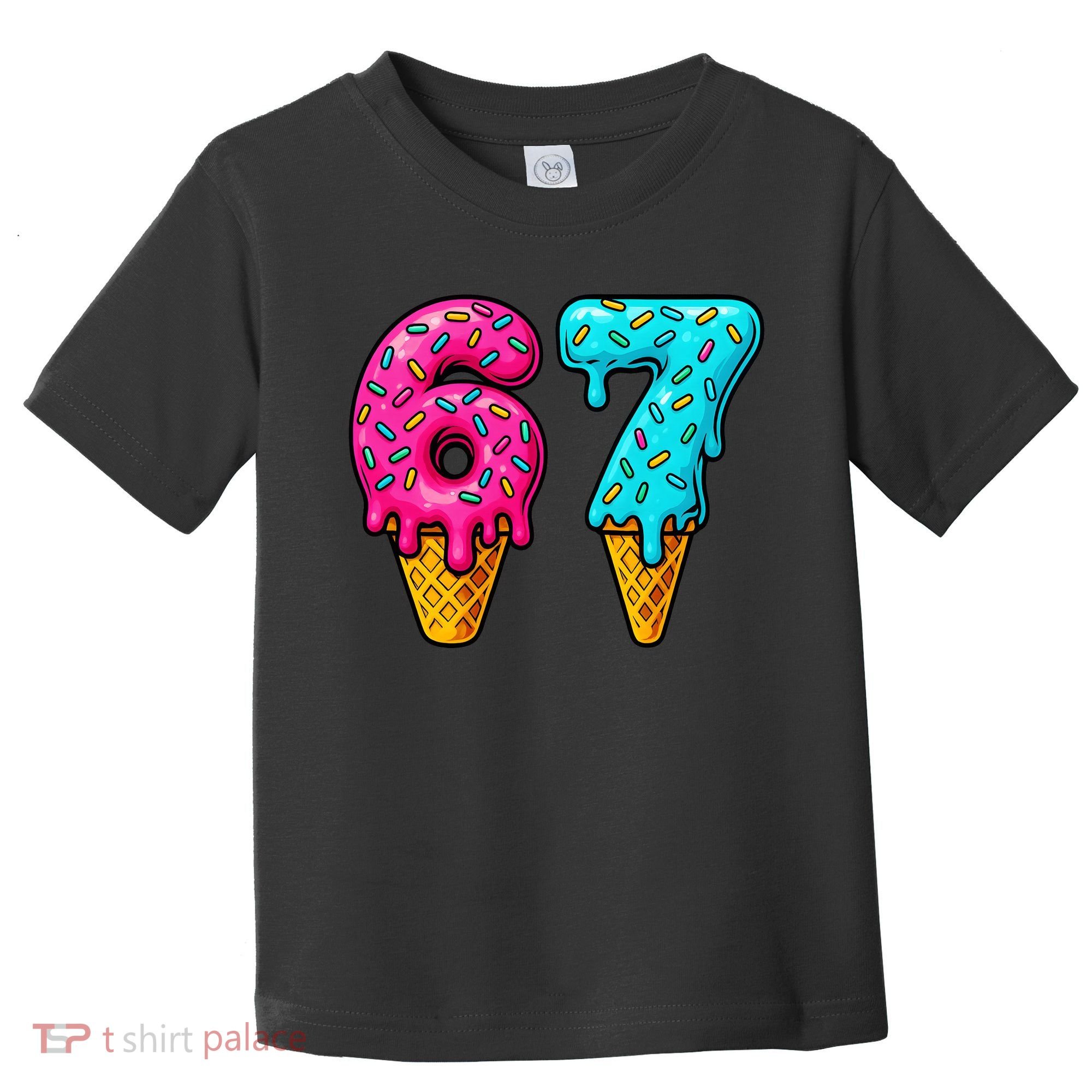67 Ice Cream Cone Drip Number Sports 6-7 Meme Toddler T-Shirt