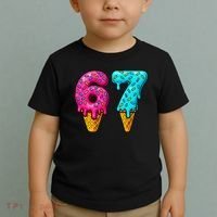 67 Ice Cream Cone Drip Number Sports 6-7 Meme Toddler T-Shirt thumb 2