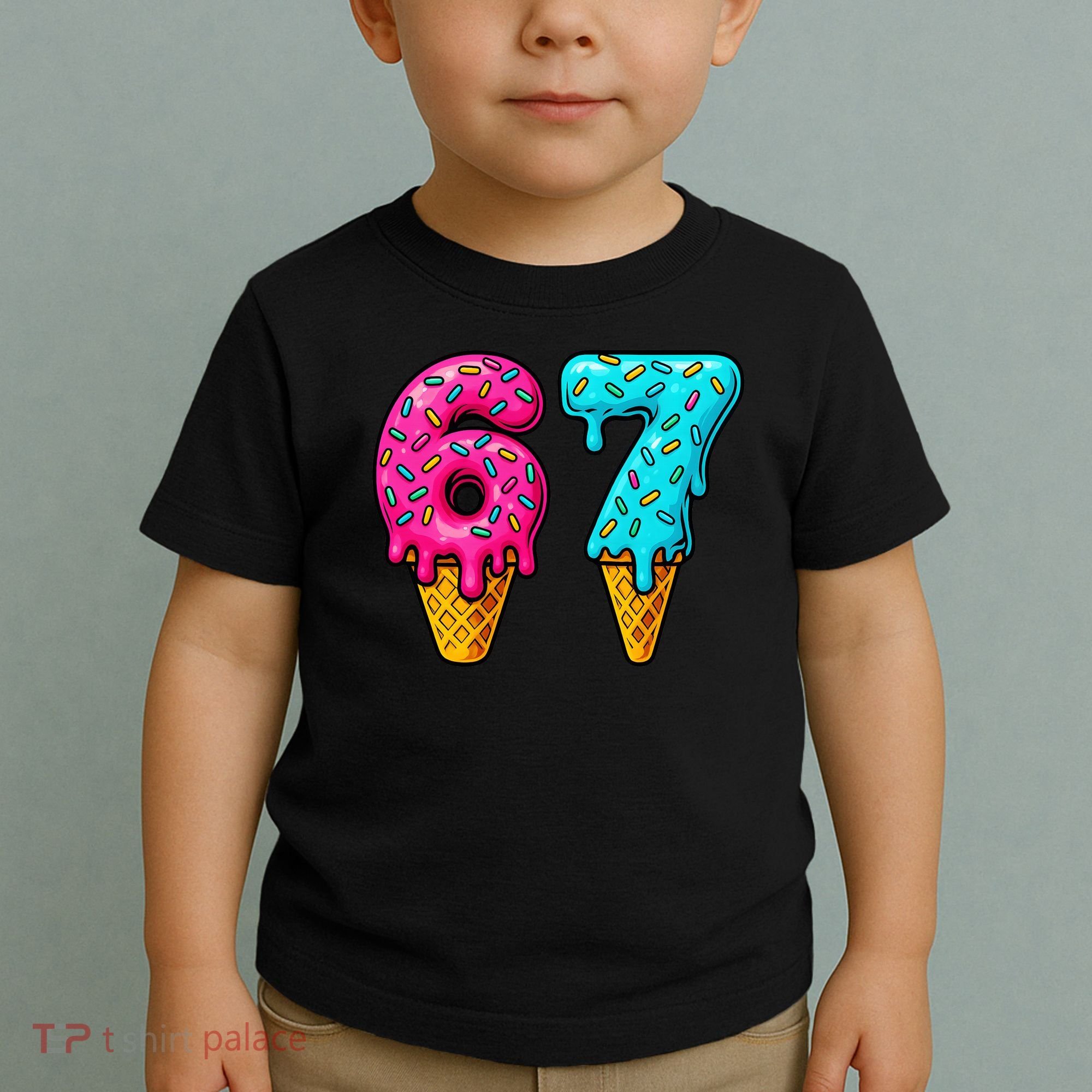 67 Ice Cream Cone Drip Number Sports 6-7 Meme Toddler T-Shirt