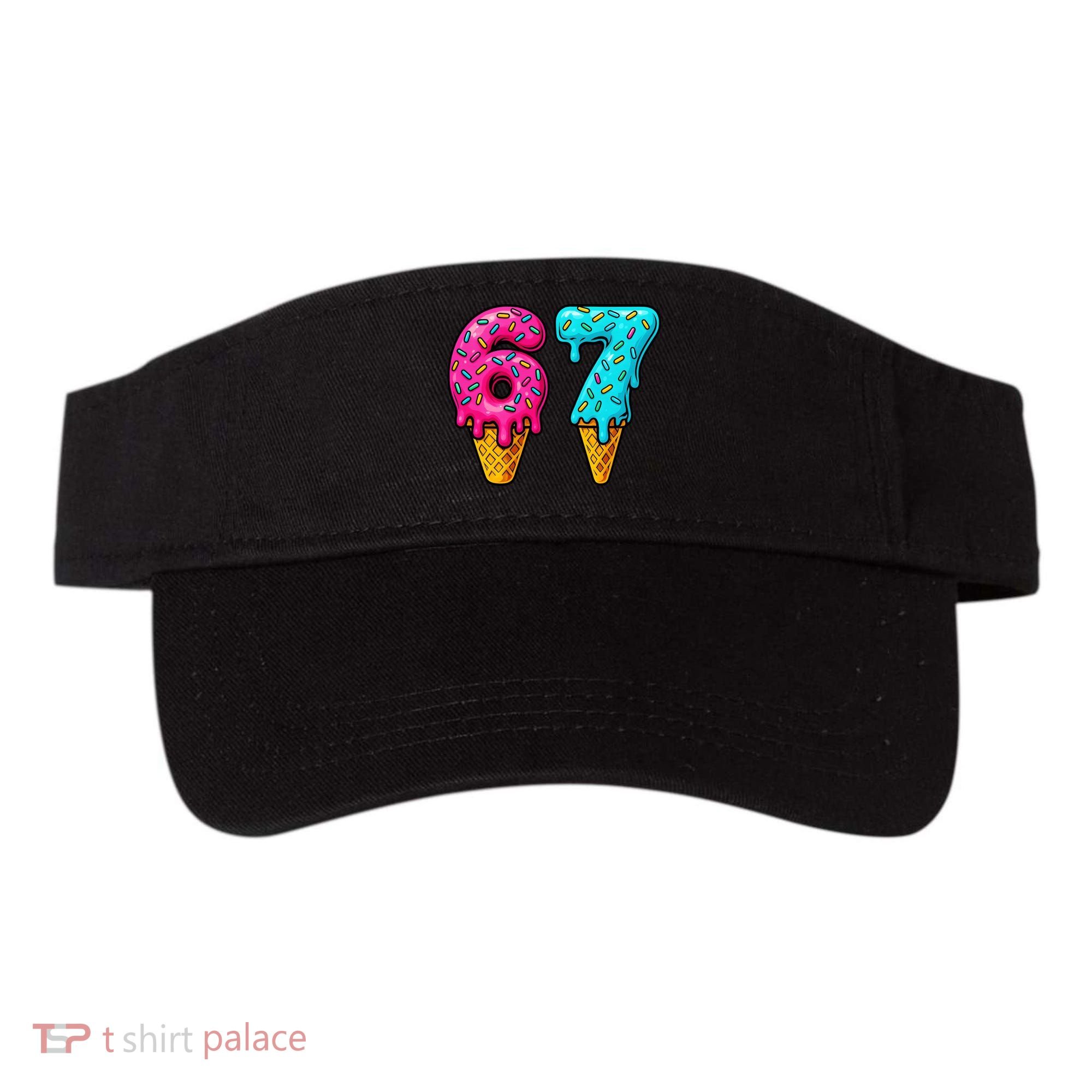 67 Ice Cream Cone Drip Number Sports 6-7 Meme Visor