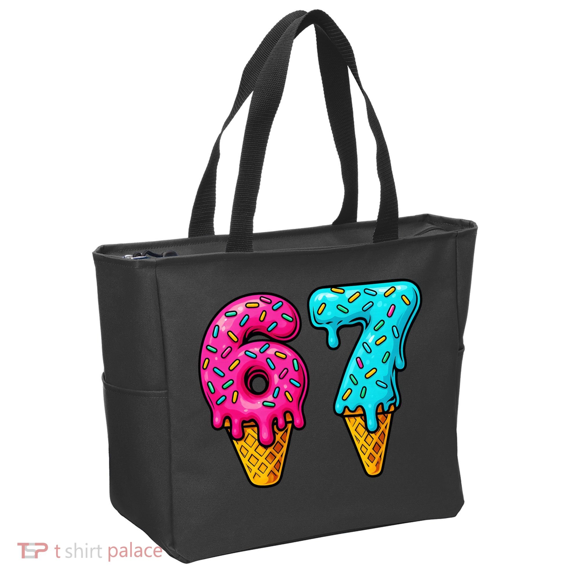 67 Ice Cream Cone Drip Number Sports 6-7 Meme Tote Bag