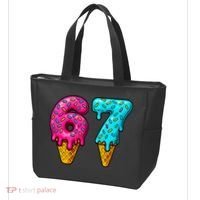 67 Ice Cream Cone Drip Number Sports 6-7 Meme Tote Bag thumb 3