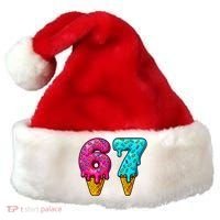 67 Ice Cream Cone Drip Number Sports 6-7 Meme Santa Hat thumb 0