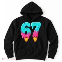 67 Ice Cream Drip Meme Funny Six Seven Gen Alpha Slang Hoodie thumb 0