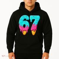 67 Ice Cream Drip Meme Funny Six Seven Gen Alpha Slang Hoodie thumb 2