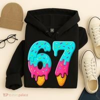 67 Ice Cream Drip Meme Funny Six Seven Gen Alpha Slang Hoodie thumb 4
