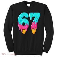 67 Ice Cream Drip Meme Funny Six Seven Gen Alpha Slang Sweatshirt thumb 0