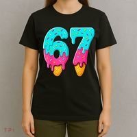 67 Ice Cream Drip Meme Funny Six Seven Gen Alpha Slang T-Shirt thumb 4