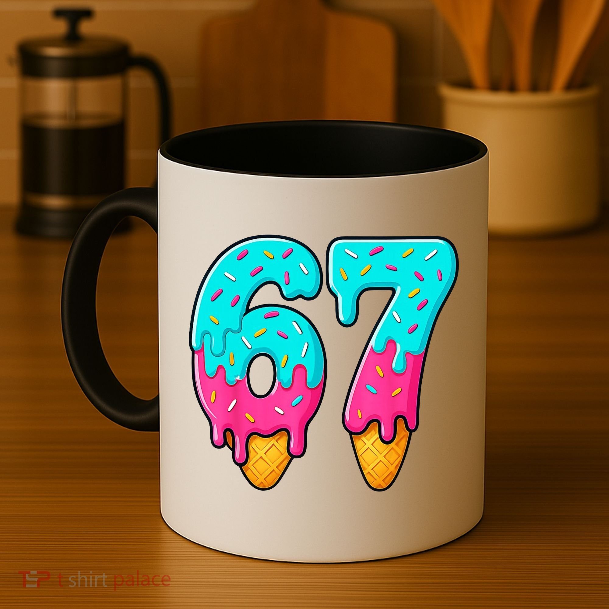 67 Ice Cream Drip Meme Funny Six Seven Gen Alpha Slang Coffee Mug