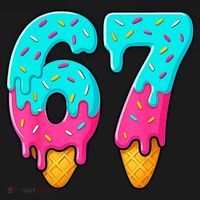 67 Ice Cream Drip Meme Funny Six Seven Gen Alpha Slang Women's Hoodie thumb 2