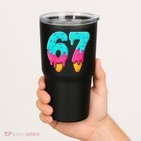 67 Ice Cream Drip Meme Funny Six Seven Gen Alpha Slang Tumbler thumb 2